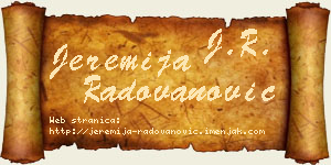Jeremija Radovanović vizit kartica